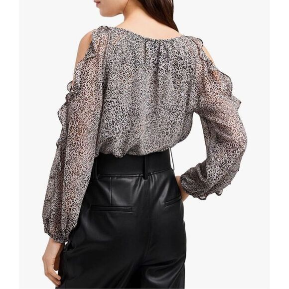 1.STATE Cold Shoulder Ruffle Sleeve Blouse - Picture 2 of 9
